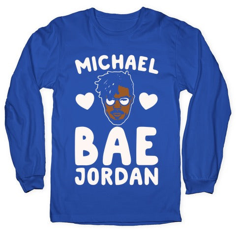 Michael Bae Jordan Parody White Print Longsleeve Tee